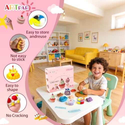 ARTPAR Air Dry Clay Kit,12 Desserts Modeling Magic Clay for Kids Craft Kit - Image 3