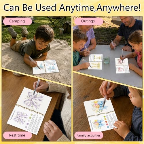 Floral Bow Watercolor Workbook, Pink Bow Painting Book with 12 Designs - Image 6