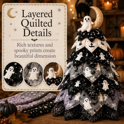 2026 New Christmas & Halloween DIY Quilted Fabric Tree Kit, 3D Layered Sewing Craft Set for Beginners, Christmas Tree Quilt Kit, Handmade Tabletop Holiday Decor, Gift for Craft Lover - Image 4
