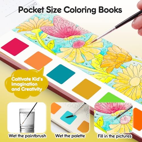 Watercolor Painting Coloring Books Pocket Watercolor Paint Bookmarks - Image 3