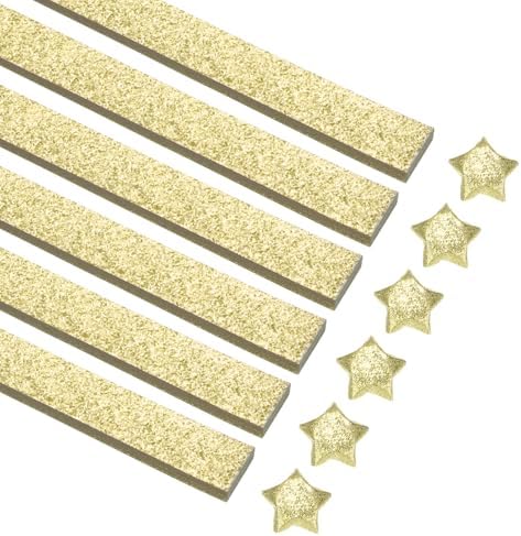 MECCANIXITY 360 Sheets Origami Paper Glitter Stars Papers Yellow Fold Paper for Beginner Arts Crafts Projects,0.4 x 9.3 Inch by MECCANIXITY
