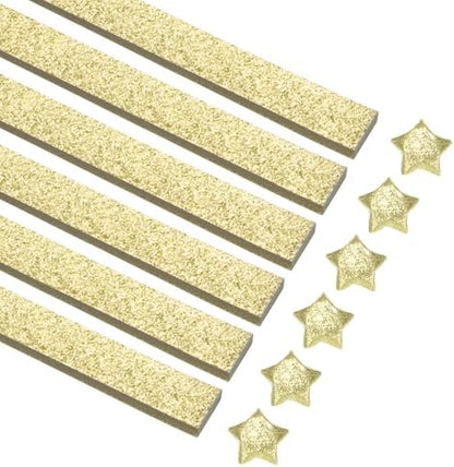MECCANIXITY 360 Sheets Origami Paper Glitter Stars Papers Yellow Fold Paper for Beginner Arts Crafts Projects,0.4 x 9.3 Inch by MECCANIXITY