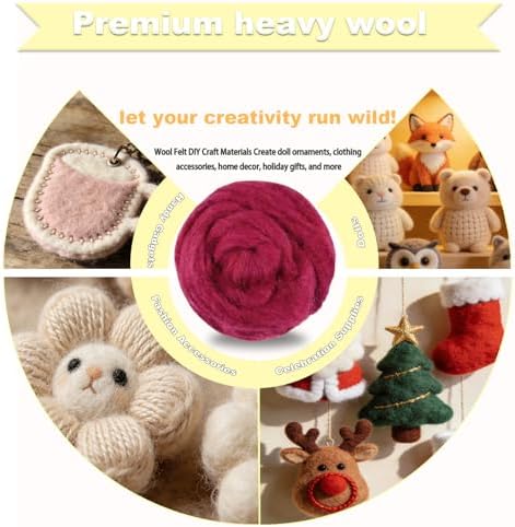 Wool Roving-3.5oz Needle Felting Wool, Soft Multi-Color Wool Fiber - Image 3