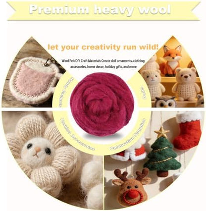 Wool Roving-3.5oz Needle Felting Wool, Soft Multi-Color Wool Fiber - Image 3