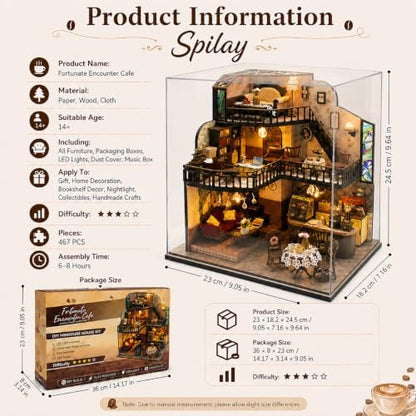 Spilay DIY Miniature House Kit for Adults, Miniature Dollhouse Building Kit - Image 2