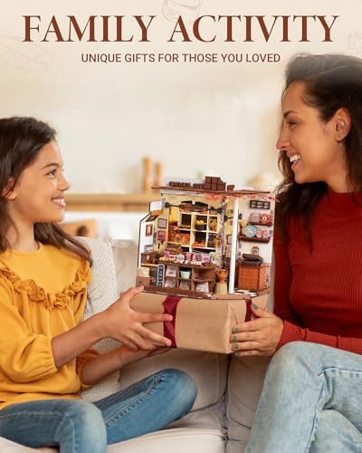 ROBOTIME DIY Miniature House Kit, Tiny House Building Kits，Mini Wooden Furniture Kit for Adults, Dollhouse for Birthday Christmas Craft Hobbies Gift（Henry's Chocolate） - Image 5