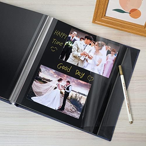Spbapr Large Photo Album Self Adhesive Linen Cover Magnetic Scrapbook Album DIY Scrap Book 40 Black Sticky Pages for 3x5 4x6 5x7 8x10 Pictures with A Metal Pen - Image 4
