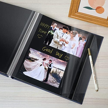 Spbapr Large Photo Album Self Adhesive Linen Cover Magnetic Scrapbook Album DIY Scrap Book 40 Black Sticky Pages for 3x5 4x6 5x7 8x10 Pictures with A Metal Pen - Image 4