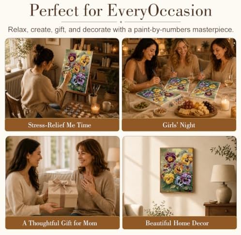 TELMOXA Flowers Paint by Numbers Kit for Adults, 16x20 in - Image 7