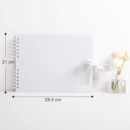 Vienrose Scrapbook Album 80 Pages, DIY Photo Album with Accessories, White Kraft Paper Memory Book for Wedding, Birthday, Travel, Valentine, Mother’s Day, 11x8 Inches