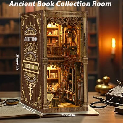 ISSEVE Book Nook Kit, Library Booknook Kit Dollhouse Bookshelf Insert Décor - Image 3