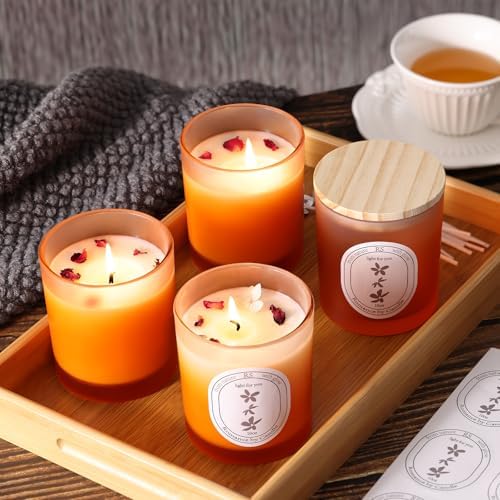 REISEN 12 Pcs 10oz Gradient Orange Candle Jars for Candle Making Kit - Image 4