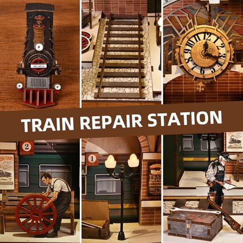 TOYQI Book Nook Kit for Adult, DIY Miniature Dollhouse Kit, Train Model - Image 3