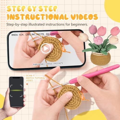 LUDOTEK Crochet Kit for Beginners, Crochet Plant Kit,Knitting Kit (Tulip) - Image 2