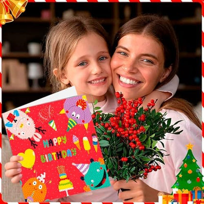 Diamond Art Painting Happy Birthday Cards, 8 Packs 5D Diamond Greeting Cards Kits for Adults DIY Diamond Art Birthday Cards with Envelopes Birthday Gifts for Families, Friends, Partners - Image 6