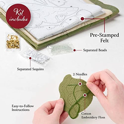 Bucilla Felt Applique 6 Piece Ornament Making Kit, Holiday Glitz, Perfect for DIY Arts and Crafts, 89637E - Image 3