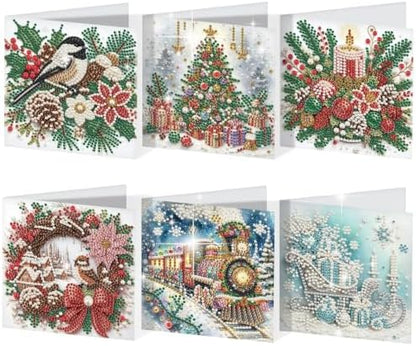 Artiphile DIY Pearl Art Painting Greeting Card Set Crafts Decor 6-Piece Foldable Cards Kit with Envelopes and Tools for Holiday Wishes Adult Crafting Project-Christmas-3 by Artiphile