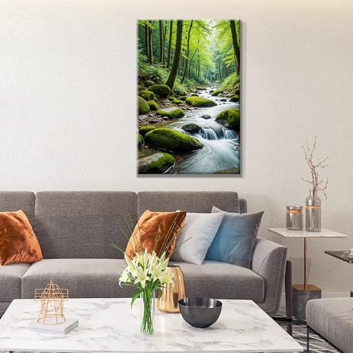 JOOZ Paint by Numbers Kit for Adults with Frame Landscape Paint by Number with Easel Forest Adult Paint by Number Kits Framed Canvas Tree Oil Painting Kits for Gift Home Wall Decor 8x12 Inch - Image 6