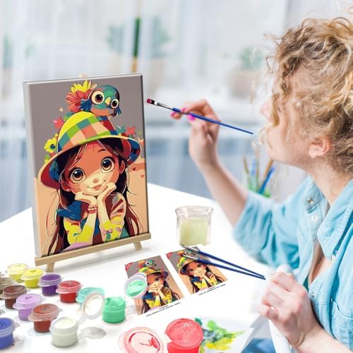 ATDMS Cartoon Paint by Numbers Kit for Adults with Frame, 8x12 Inch - Image 3
