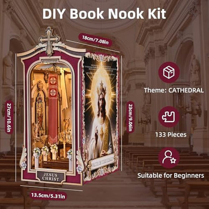 Book Nook Kit, Simple Booknook Bookend, Miniature Dollhouse House Kit - Image 6