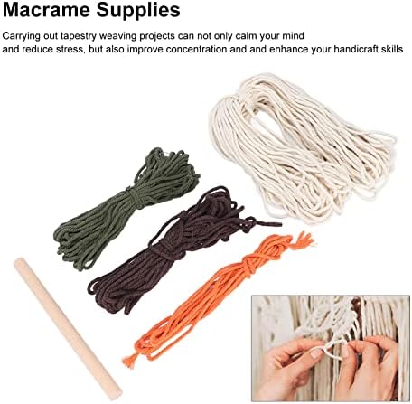 Pattern Macrame Kit, DIY Weaving Craft Set for Adults, Bohemian Wall Hanging Kit with Cotton Threads and Wooden Stick, Relaxing Home Decor Crafting Activity - Image 5