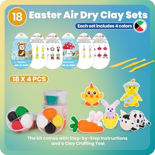 Air Dry Clay Kits,18 Animals Modeling Magic Clay for Kids, DIY Model Magic Clays,18 Set Molding Clays, Ultra Light, Soft & Non-Sticky, Arts and Crafts Gift for Kids - Image 3
