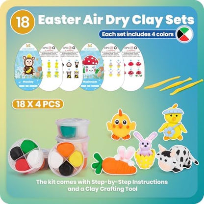 Air Dry Clay Kits,18 Animals Modeling Magic Clay for Kids, DIY Model Magic Clays,18 Set Molding Clays, Ultra Light, Soft & Non-Sticky, Arts and Crafts Gift for Kids - Image 3