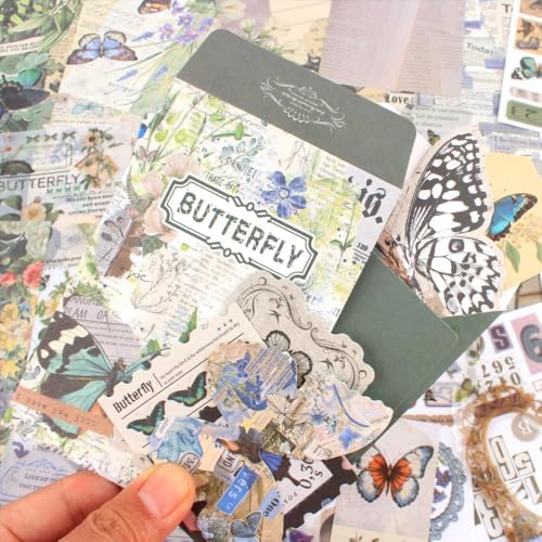 Diuhofart Scrapbook Kits for Adults Women, Aesthetic Stationery Scrap Booking Supples Kit with A6 Grid Notebook for Junk Journal Supplies, DIY Paper Craft Art Materials - Image 4