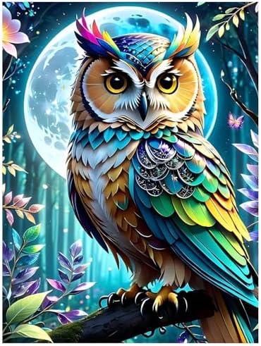 Owl Paint by Numbers Kit for Adults, 16x20 inch by MANDUN