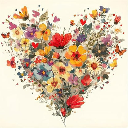 Niazidier Adults Flower Paint by Number Kits,Heart Painting by Number Kits on Canvas,Large Color by Numbers Adult Watercolor Gifts for Friends Wall Decor (Heart) by Unknown