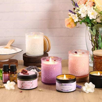 DARJEN Candle Making Kit for Adults, 8 Jars & Tins Soy Wax Scented DIY Set - Image 6