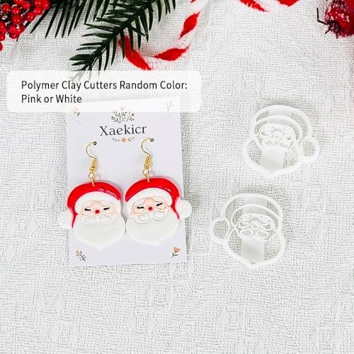 Xaekicr Christmas Santa Polymer Clay Cutters Set – Clay Earring Cutters for DIY Earrings – Cute Holiday Face Clay Molds – Polymer Clay Tools for Jewelry Making - Image 3