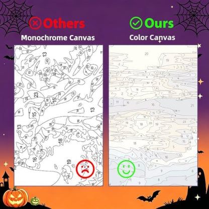 Aestalrcus Halloween Paint by Numbers Kit for Adults, Witch, 16x16inch - Image 4