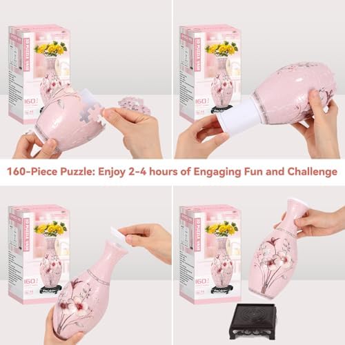 YunSheCSBS 3D Puzzle Vase for Adults with 160 Plastic Pieces, Adult Crafts - Image 4