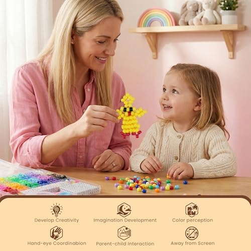 Gionlion 1000PCS Pony Beads Bulk Bracelet Making Kit, 24 Colors Kandi Beads for Bracelets and Jewelry Making, Letter Beads and Charms for DIY Hair Braiding, Craft and Gift for Girls - Image 4