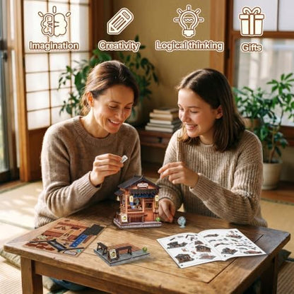 Cutefun DIY Miniature House Kit, 103 Pcs 3D Wooden Puzzle Tiny House - Image 4