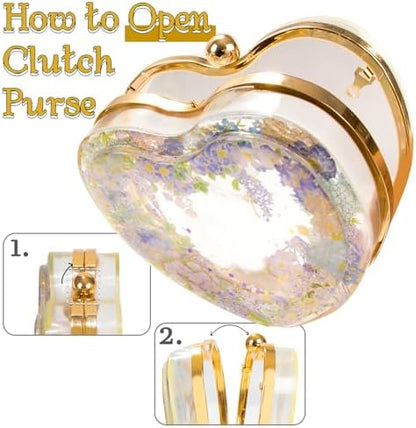 Resin Shaker Purse Mold Kits for 6inch Heart Clutch Bag Making Set of 9 - Image 2