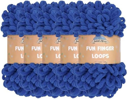 JubileeYarn Fun Finger Loops Yarn - Turkish Sea - 5 Skeins by BambooMN