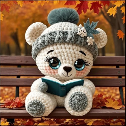 FRANDEK DIY Green Bear Crochet Kit for Adults, Cute Plush Animal Set - Image 6