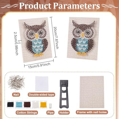 WEBEEDY DIY String Art Kit Owl Craft Kit Creative Craft Kits for Adult Graduation Christmas Halloween Gifts Home Wall Table Graduation Party Decorations - Image 2