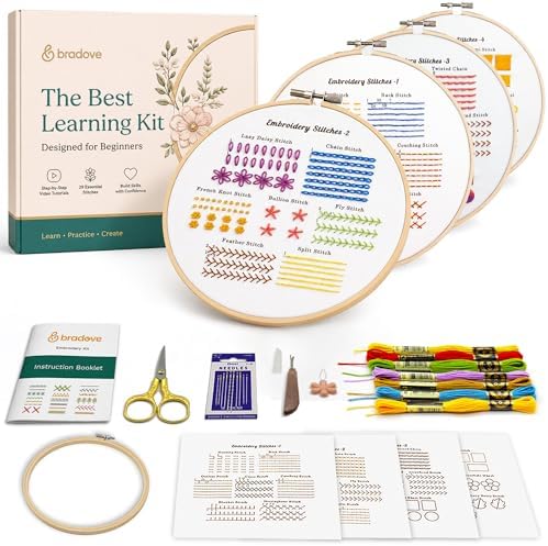 Bradove Classic Embroidery Learning Kit for Adults and Kids by Bradove