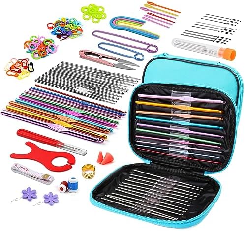 IMZAY 110 Pcs Crochet Hooks Set 0.6–6.5mm Crochet Needles for Yarn by Imzay