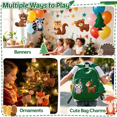 CiyvoLyeen Woodland Animals Craft Kit Kids DIY Crafting and Sewing Set Woodland Animals Felt Plushie for Girls and Boys Educational Beginners Sewing Set Sewing Kits for Kids Age 8 9 10 11 12 - Image 5