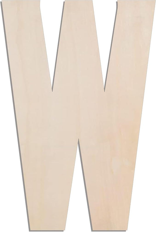 MGTECH 17 Inch Large Wooden Letter W, 1/4 in Thick Big Wood Letter for Crafts and Wall Decor
