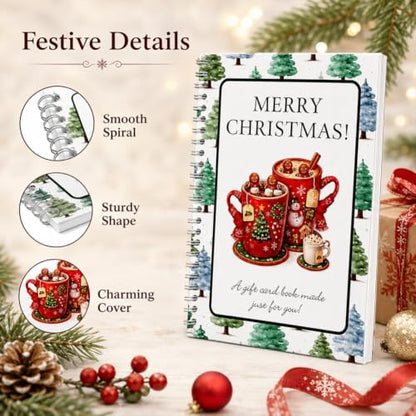 Christmas Gift Card Book, 5x7 Holiday Gift Booklet, DIY Spiral-Bound Merry Christmas College Survival Kit, 10-Page Surprise Greeting Card Book for Cards Cash, Students Graduation Gift - Image 6
