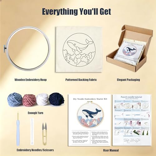 AohaiNova Punch Needle Kit for Adult Beginners,Punch Needling Set Flower - Image 3