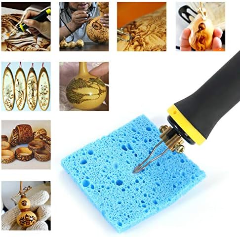 Wood Burning Tool, 110V 50W Multifunction Pyrography Machine Gourd Wood Crafts Wood Burning Kit with 2 Burning Pens 20 Tips Single Port Pointer Display Temperature Control Wood Burner US Stock - Image 4