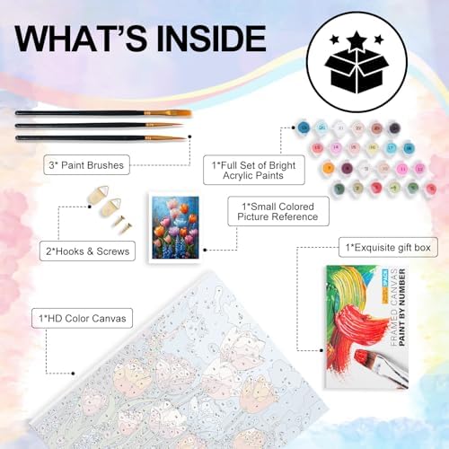 Yezavesu Flowers Framed Paint by Numbers Kit for Adults Beginner - Image 4