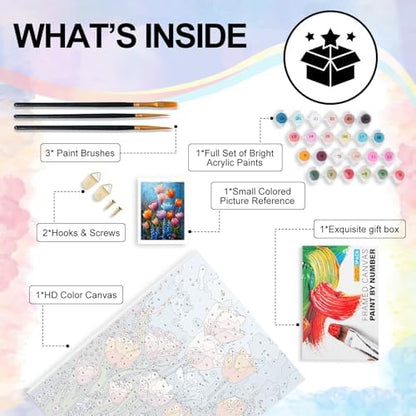 Yezavesu Flowers Framed Paint by Numbers Kit for Adults Beginner - Image 4