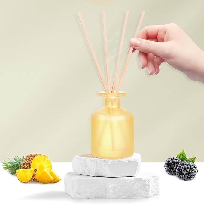 YISOWUH Reed Diffuser - BlackBerry Pineapple 3.38oz (100ml) 2 Packs Essential Oil Reed Diffuser Set with 16 Sticks, Long Lasting Fragrance for Home, Bathroom, Bedroom, Room, Decor